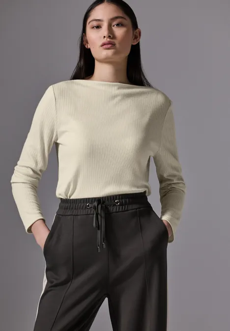 Shirt mit Rippenstruktur cloud cream mel.