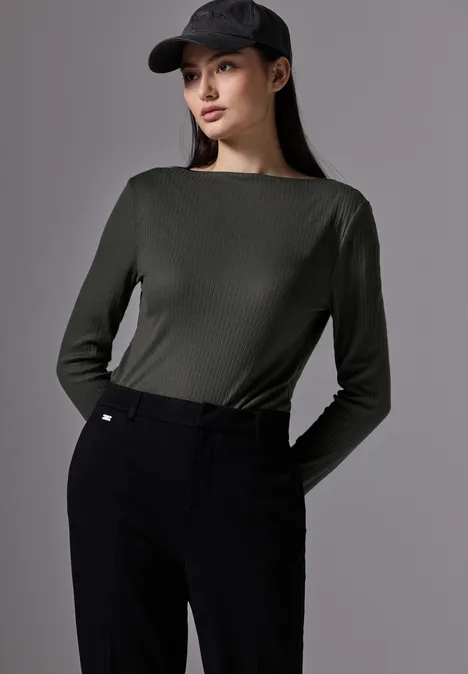 Shirt mit Rippenstruktur nightfall green