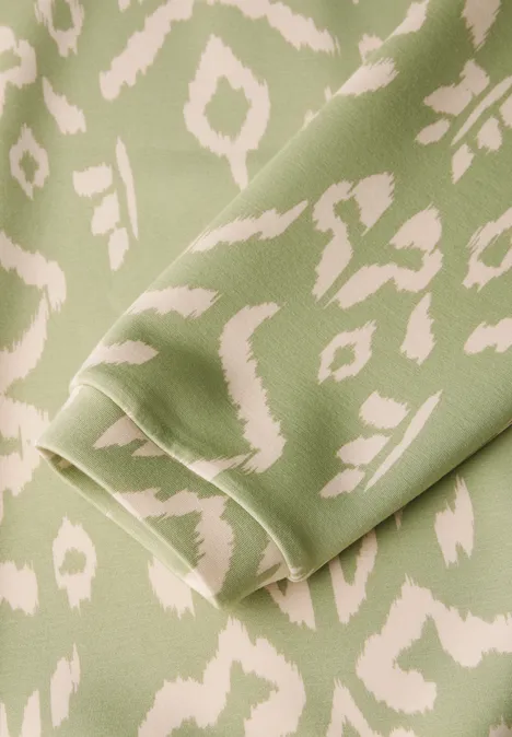 Gemustertes Silk-Look Shirt mild green
