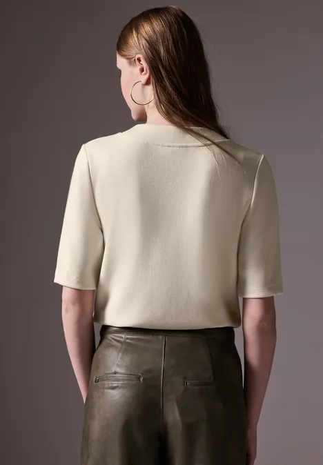 Strick-Look Shirt cream beige
