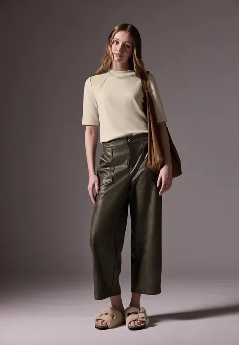 Strick-Look Shirt cream beige