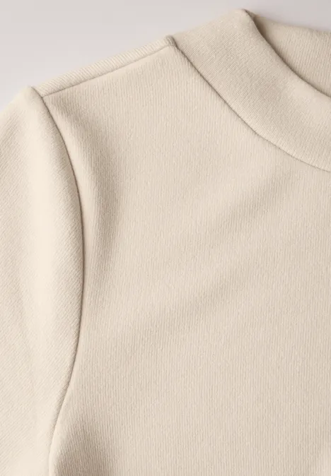 Strick-Look Shirt cream beige
