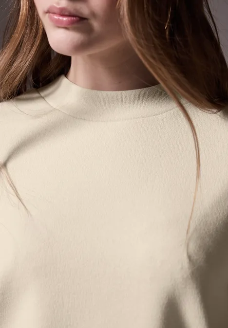 Strick-Look Shirt cream beige
