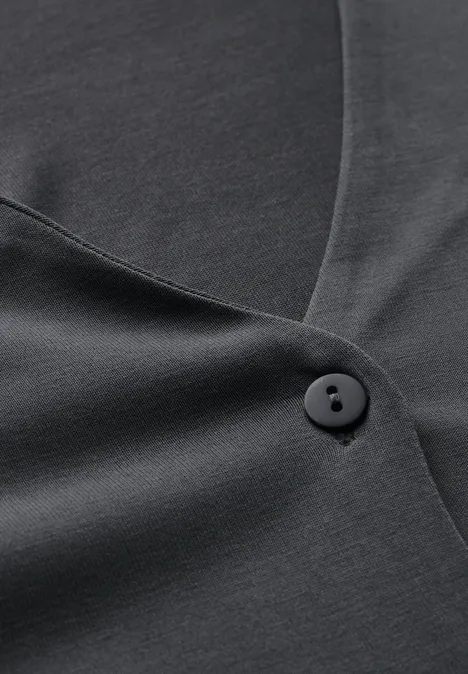Jersey-Shirt im Blusen-Look lead grey