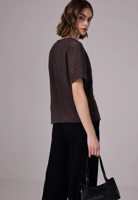 Strukturshirt plummy brown