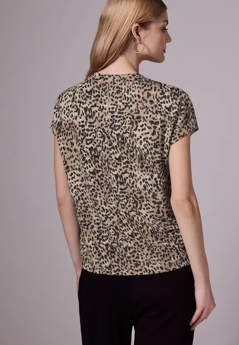 Bedrucktes Basic Shirt creamy brown