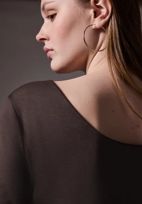 T-Shirt mit Rückenausschnitt plummy brown