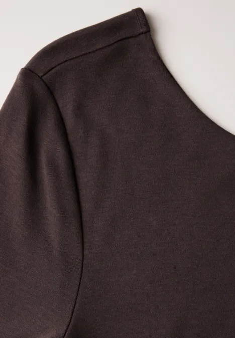 T-Shirt mit Rückenausschnitt plummy brown