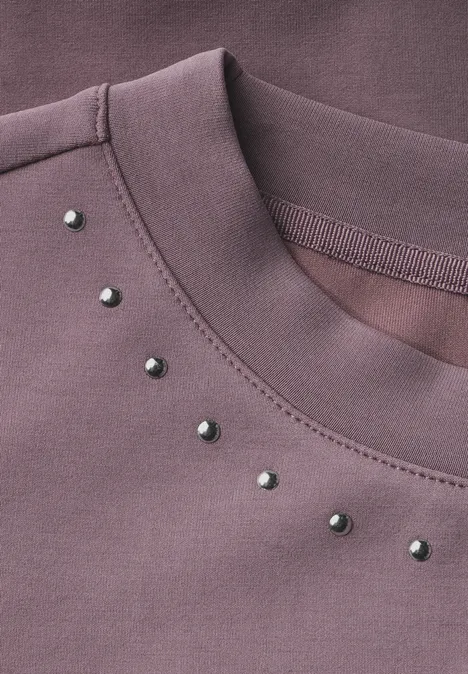 Silk-Look Shirt mit Nieten hazy rose