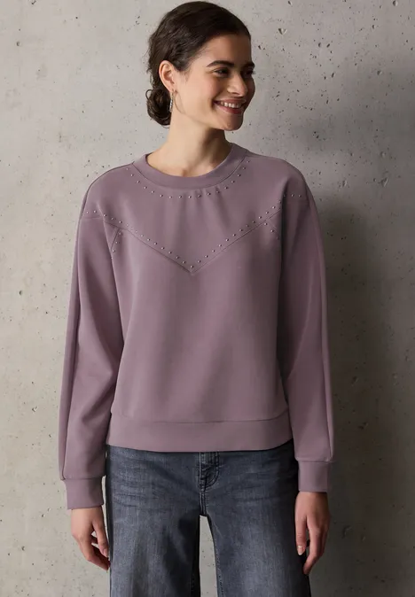 Silk-Look Shirt mit Nieten hazy rose