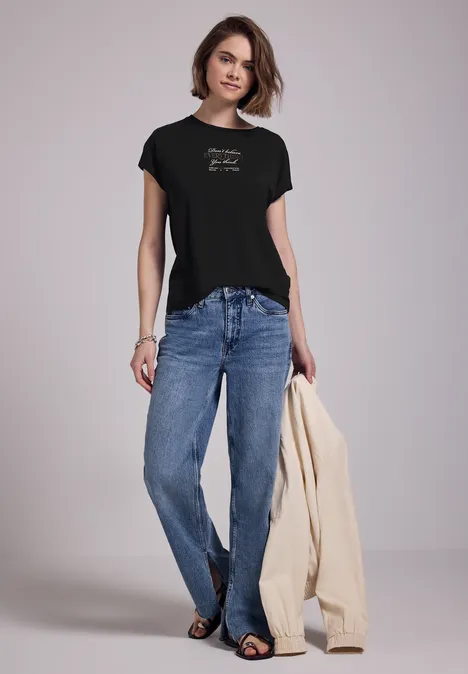 T-Shirt mit Print Black