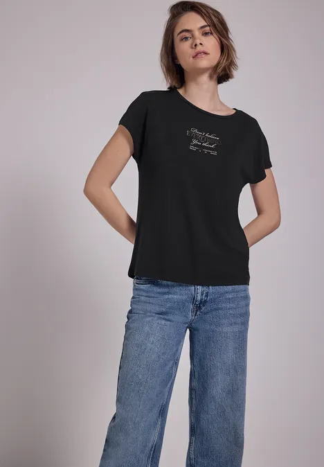T-Shirt mit Print Black