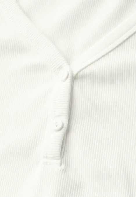 Top mit Rippstruktur off white