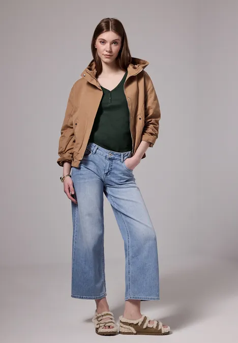 Top mit Rippstruktur desert pine green