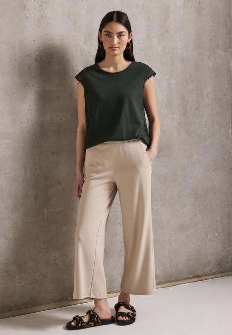 Shirt mit Häkeldetails desert pine green