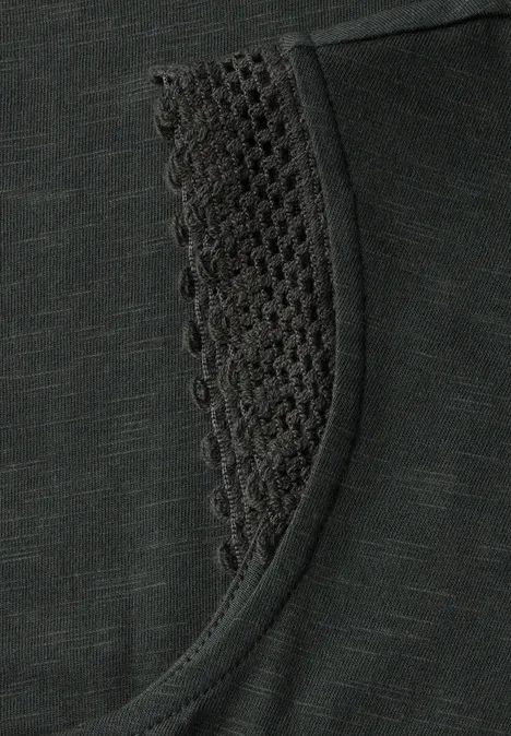 Shirt mit Häkeldetails desert pine green