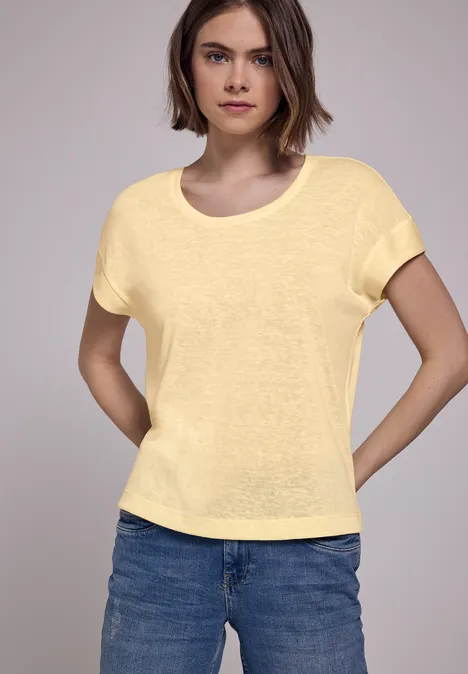 Leinen-Look Shirt blend yellow