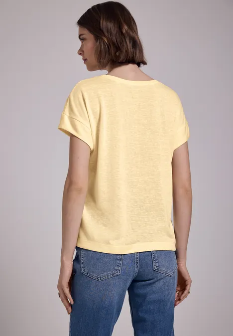 Leinen-Look Shirt blend yellow