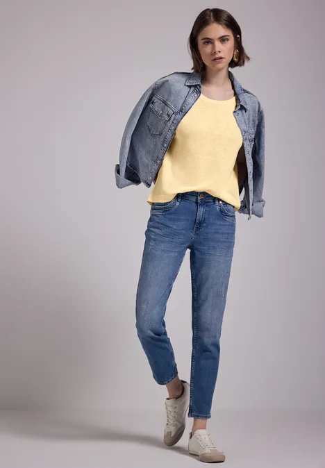 Leinen-Look Shirt blend yellow
