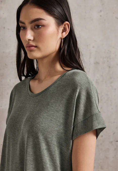 Leinen-Look Shirt dull peridot green mel.