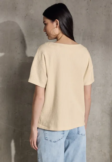 T-shirt à structure verticale mellow vanilla