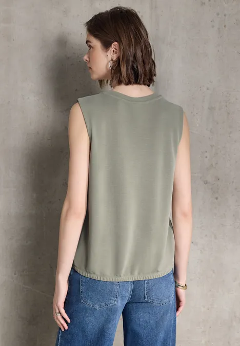 Silk-Look Top pale mud green