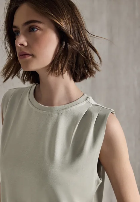 Silk-Look Top pale mud green
