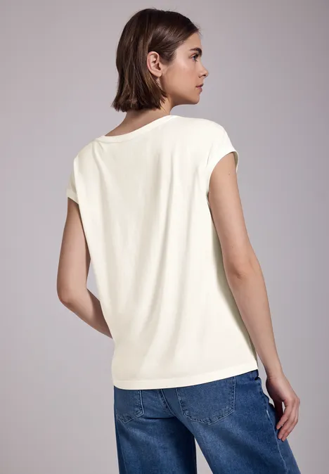 Shirt in Unifarbe off white