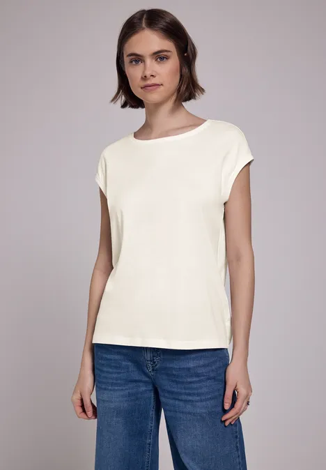 Shirt in Unifarbe off white