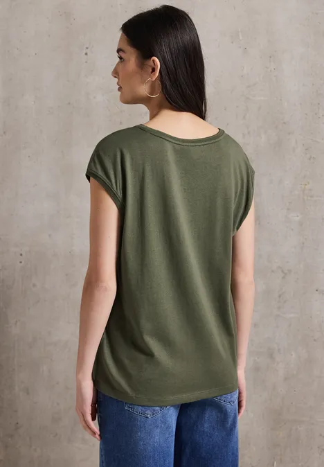 Shirt in Unifarbe peridot green
