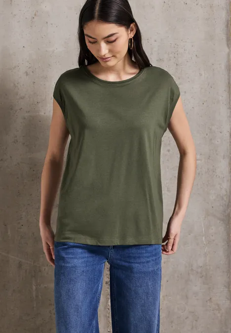 Shirt in Unifarbe peridot green