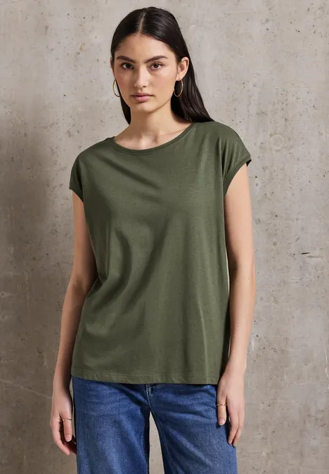 Shirt in Unifarbe peridot green