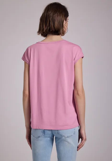 Shirt in Unifarbe intense rose