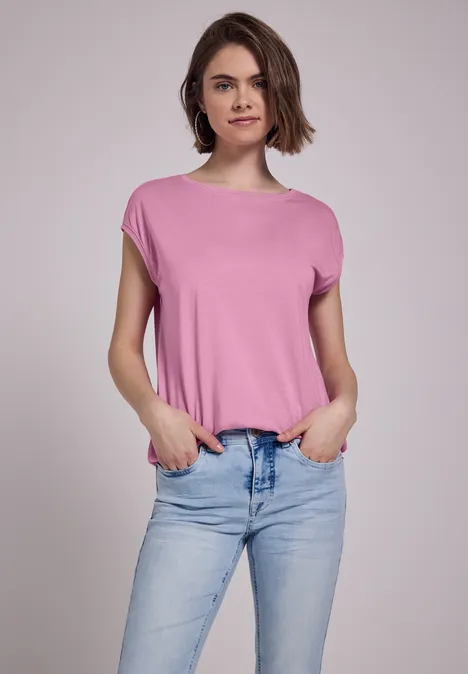 Shirt in Unifarbe intense rose