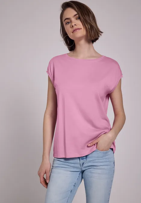 Shirt in Unifarbe intense rose