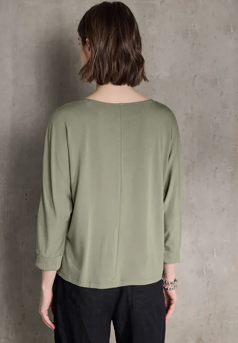 Strukturshirt pale mud green