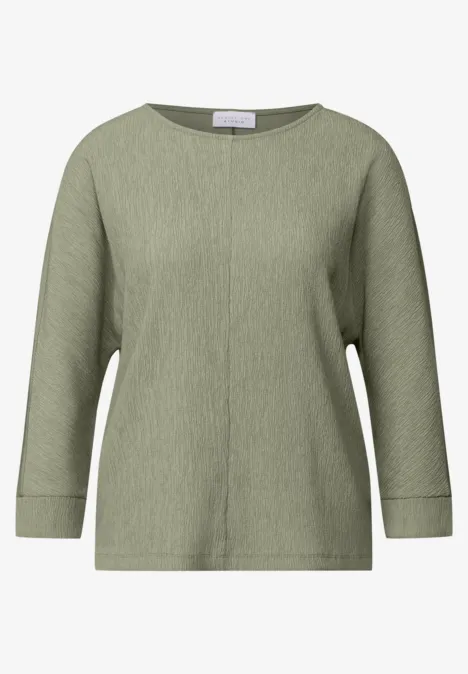Strukturshirt pale mud green