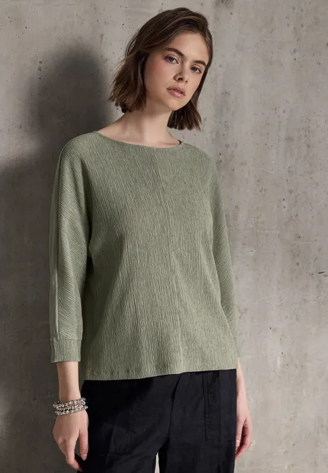 Strukturshirt pale mud green