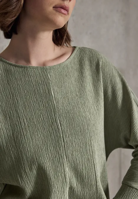 Strukturshirt pale mud green