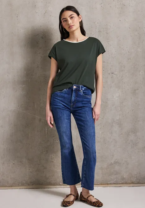 Shirt mit farbigem Kragen desert pine green
