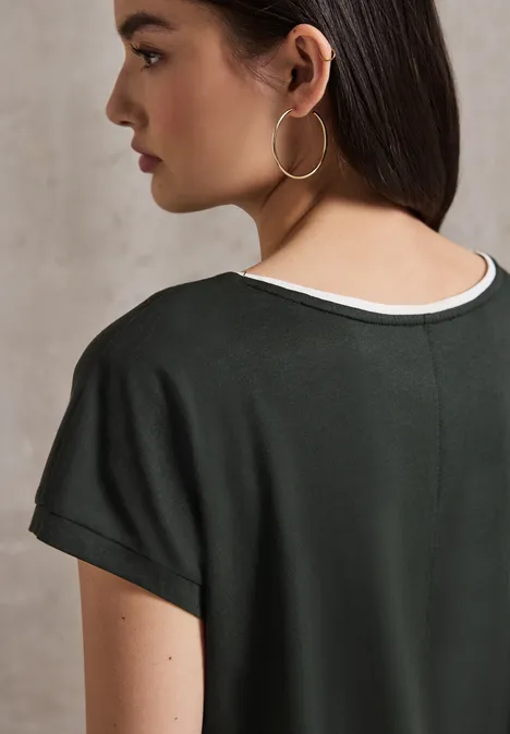 Shirt mit farbigem Kragen desert pine green