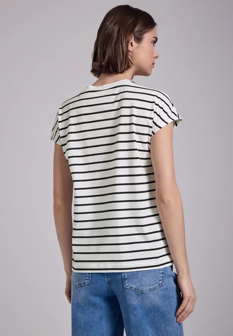 Gestreiftes Shirt off white