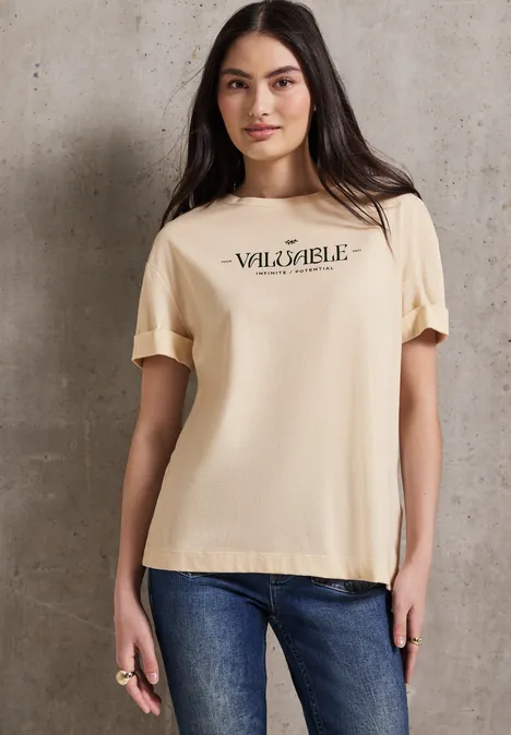 T-Shirt mit Wording mellow vanilla