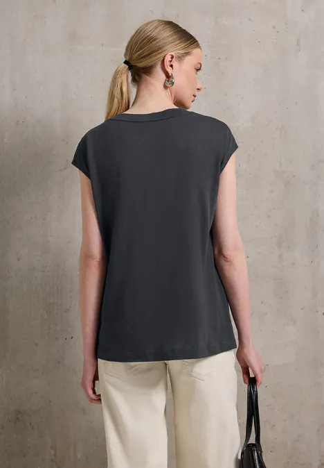 Jersey-Shirt mit Raffung bristol grey
