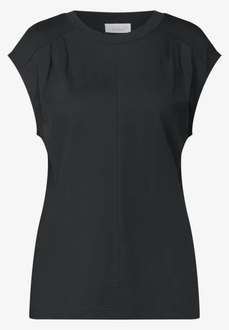 Jersey-Shirt mit Raffung bristol grey