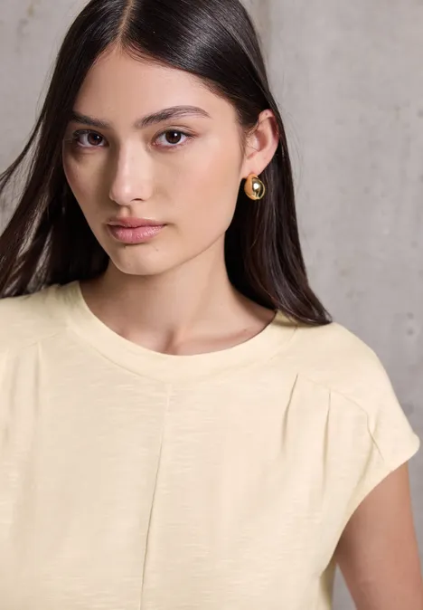 Jersey-Shirt mit Raffung velvet cream