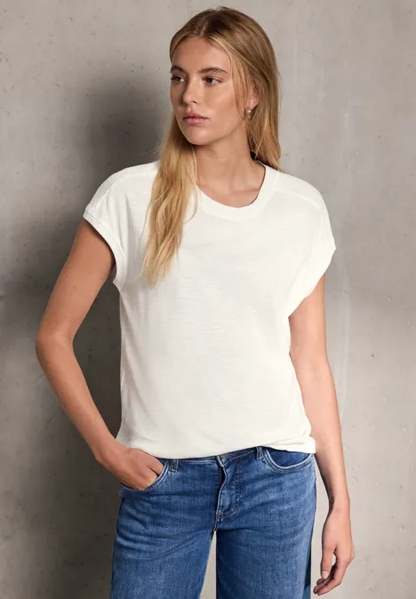 Shirt mit Schulterdetail off white