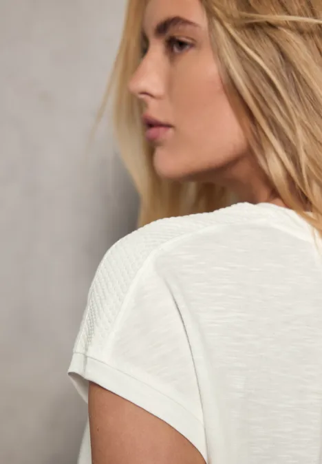 Shirt mit Schulterdetail off white