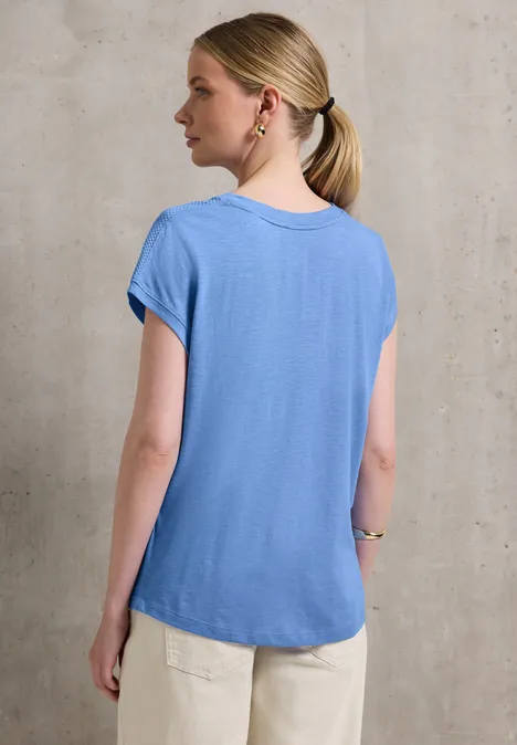 Shirt mit Schulterdetail sunset blue