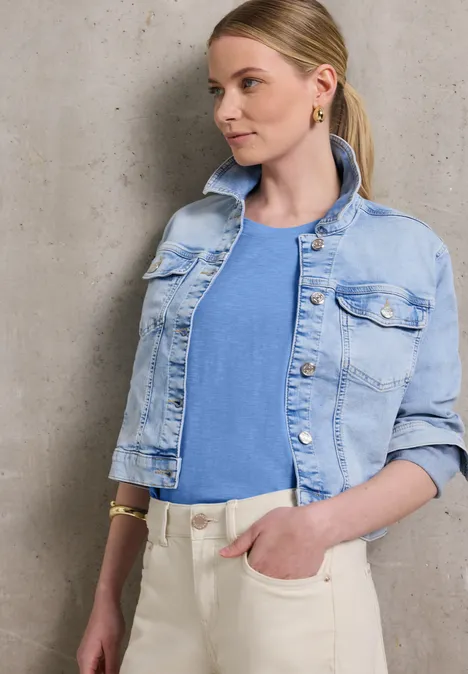 Shirt mit Schulterdetail sunset blue